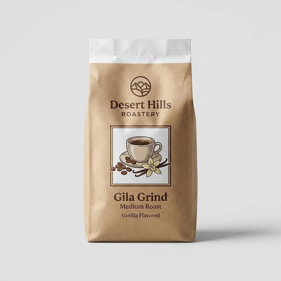 Vanilla Flavored Coffee, Indonesian Arabica, Medium Roast, Creamy & Bold, Medium-Heavy Body, 12 oz Bag