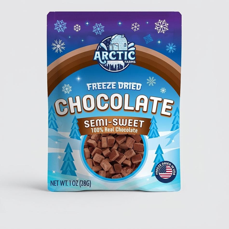 Freeze-Dried Semi-Sweet Chocolate Morsels, Real Cocoa Butter, Crunchy No-Melt Snack & Topping, Resealable Bag (1–26 oz)