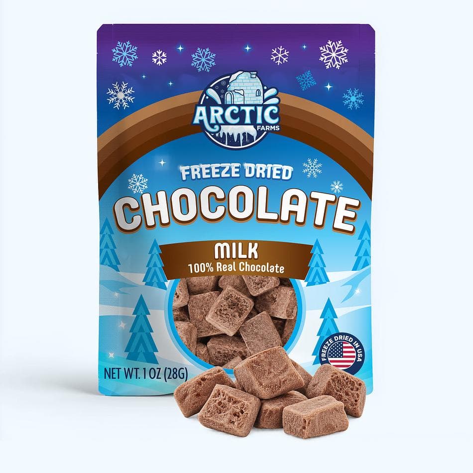 Freeze-Dried Milk Chocolate Bites, Real Cocoa Butter & Dairy, Crunchy Melt-In-Your-Mouth Snack, Pack of 3 Resealable Bags (1 oz each)