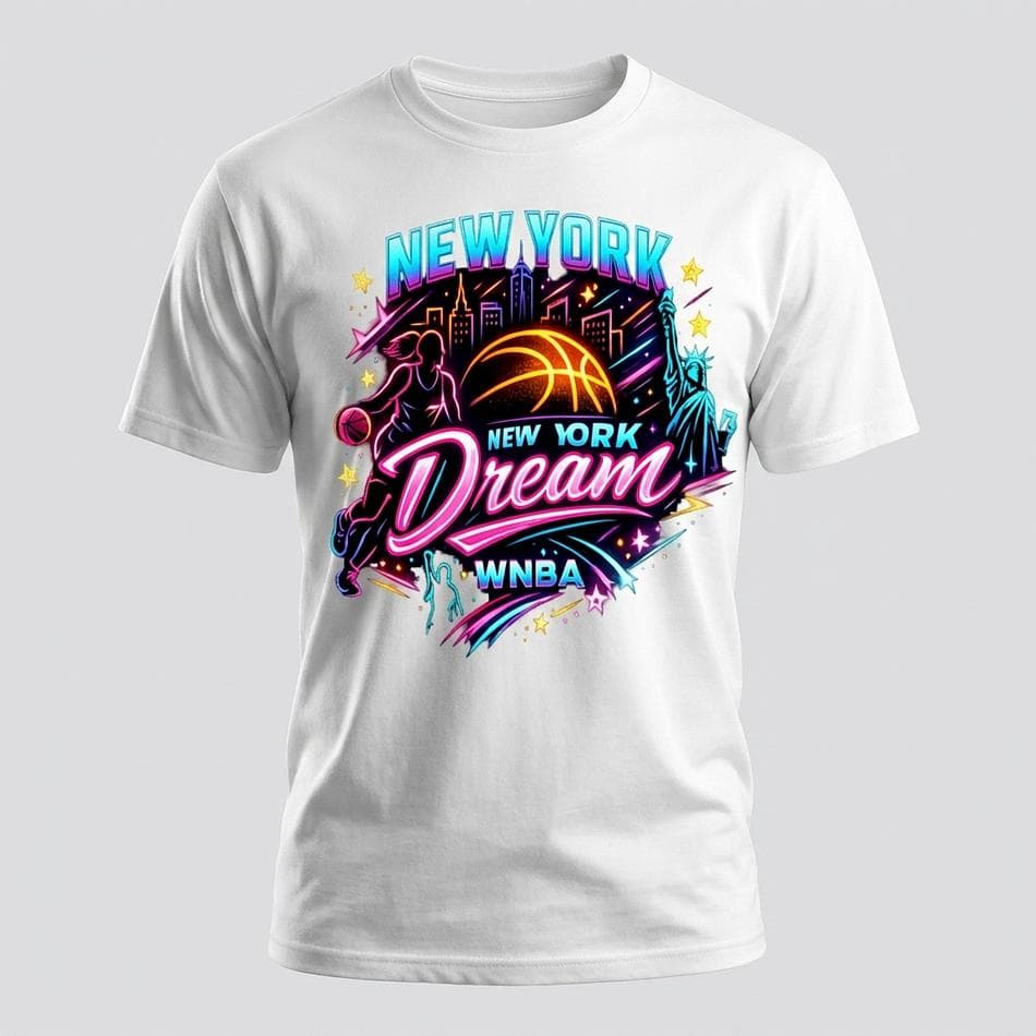 WNBA Fan T-Shirt, Gildan 5000 Cotton, NYC Hoops Supporter Graphic, Classic Fit, Unisex Sizes S–5XL