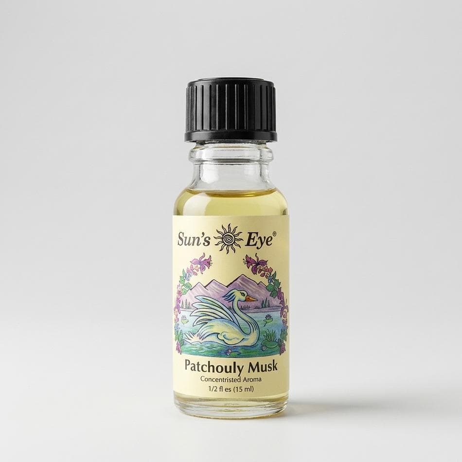 Patchouli Musk Aroma Oil, Patchouli Leaf & Musk Notes, Earthy Sensual Scent, 0.5 oz (15 mL) Glass Bottle