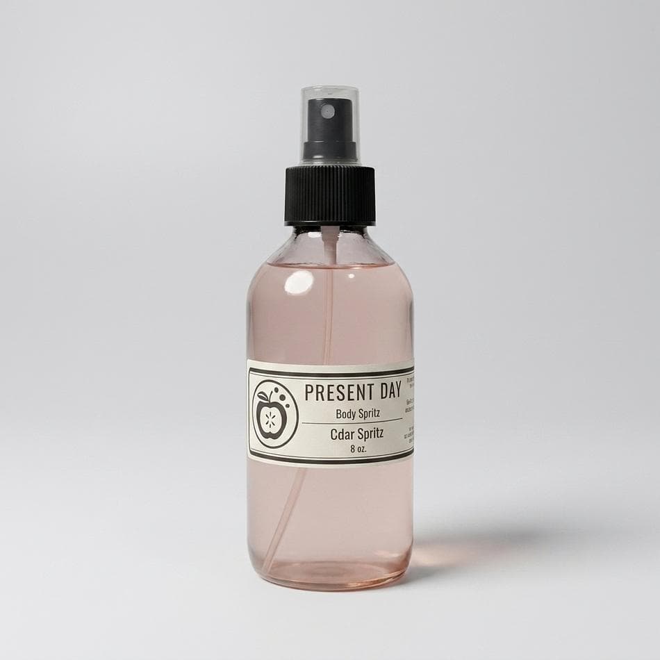 Hinoki Body Spray Mist, Aloe Vera Juice, Grounding Woody Scent, Reusable Glass Bottle, 4 fl oz