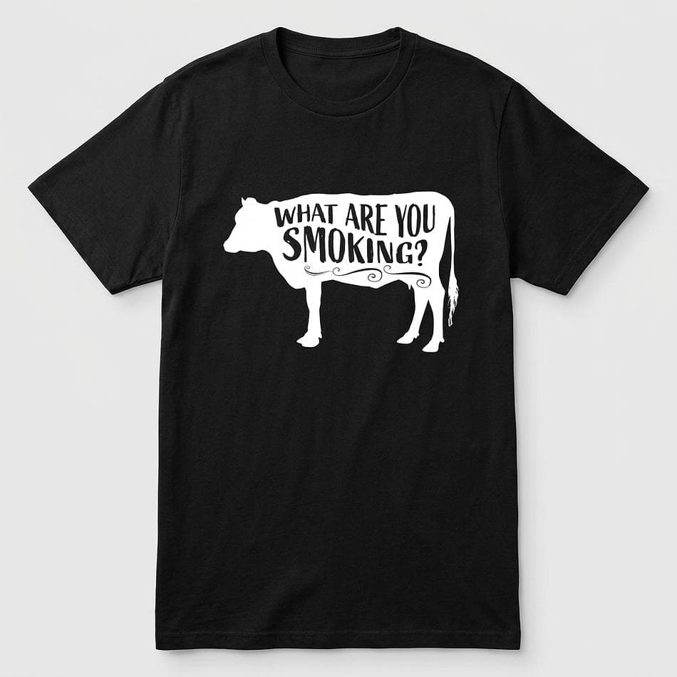 Unisex BBQ Graphic T-Shirt, Cow Smoker Joke, Barbecue Lover Gift, Soft Feel Tee, S–3XL