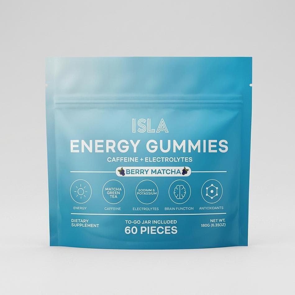 Matcha Energy Gummies, Organic Matcha Green Tea, Smooth Focus & Electrolytes, 95mg Caffeine/Serving, 20 Servings