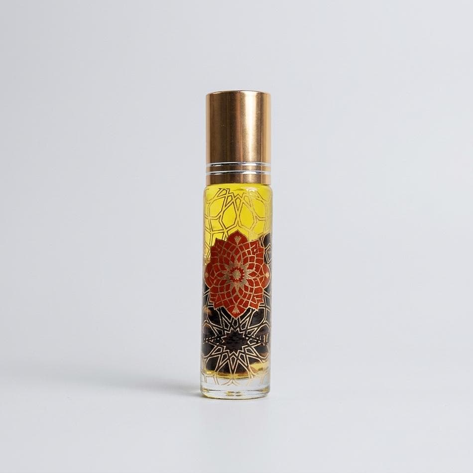 Crystal-Infused Body Roll-On Perfume Oil, Jojoba & Clove, Warm Spicy Scent, Carnelian Chips, 10ml