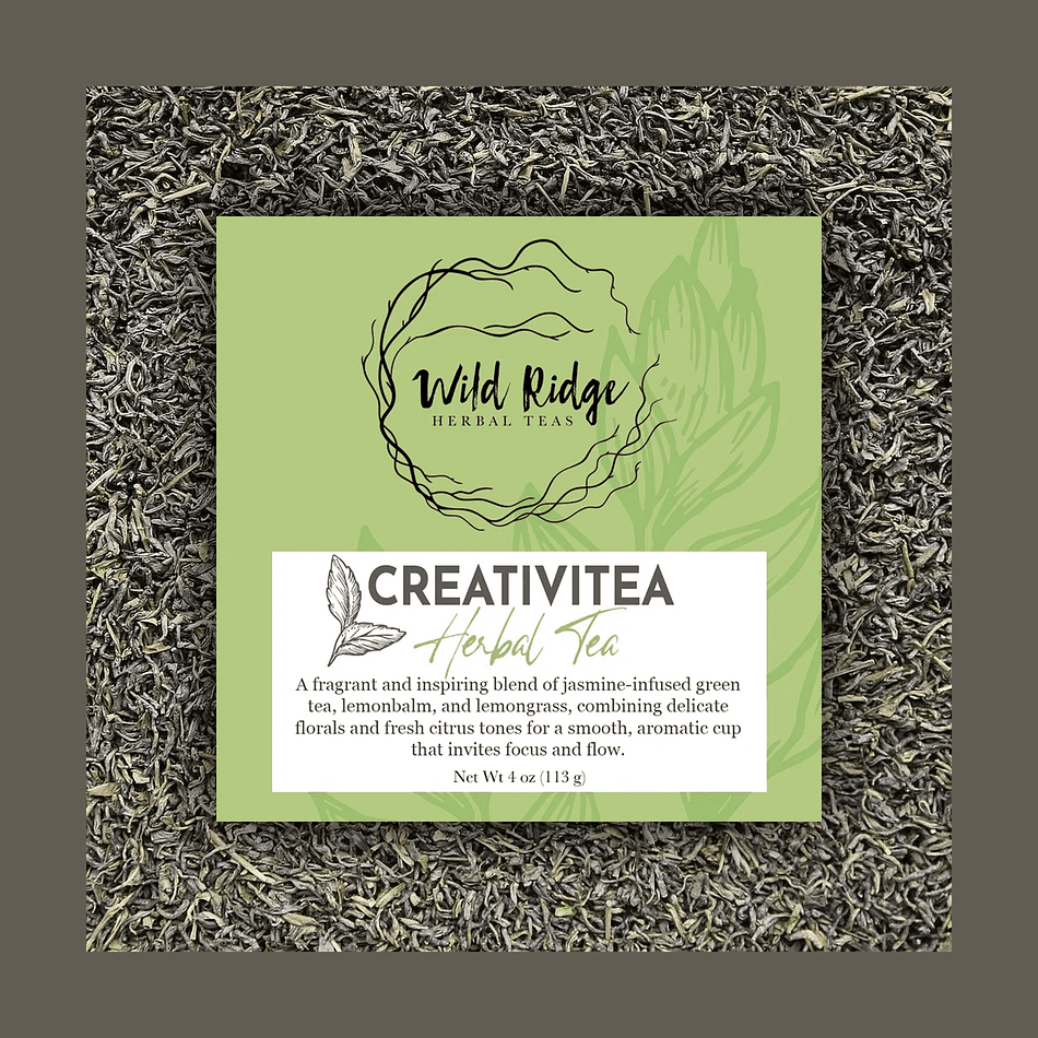 Organic Jasmine Green Tea Blend, Lemon Balm & Lemongrass, Mental Clarity + Calm Focus, Loose Leaf 4 oz