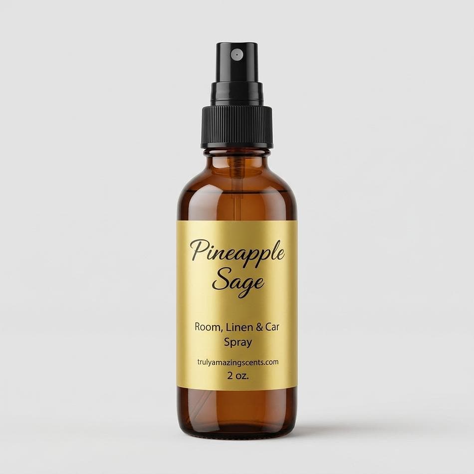 Room Spray, Pineapple & Sage with Eucalyptus, Sandalwood & Amber, Odor Eliminator, 2 oz or 4 oz Fine Mist