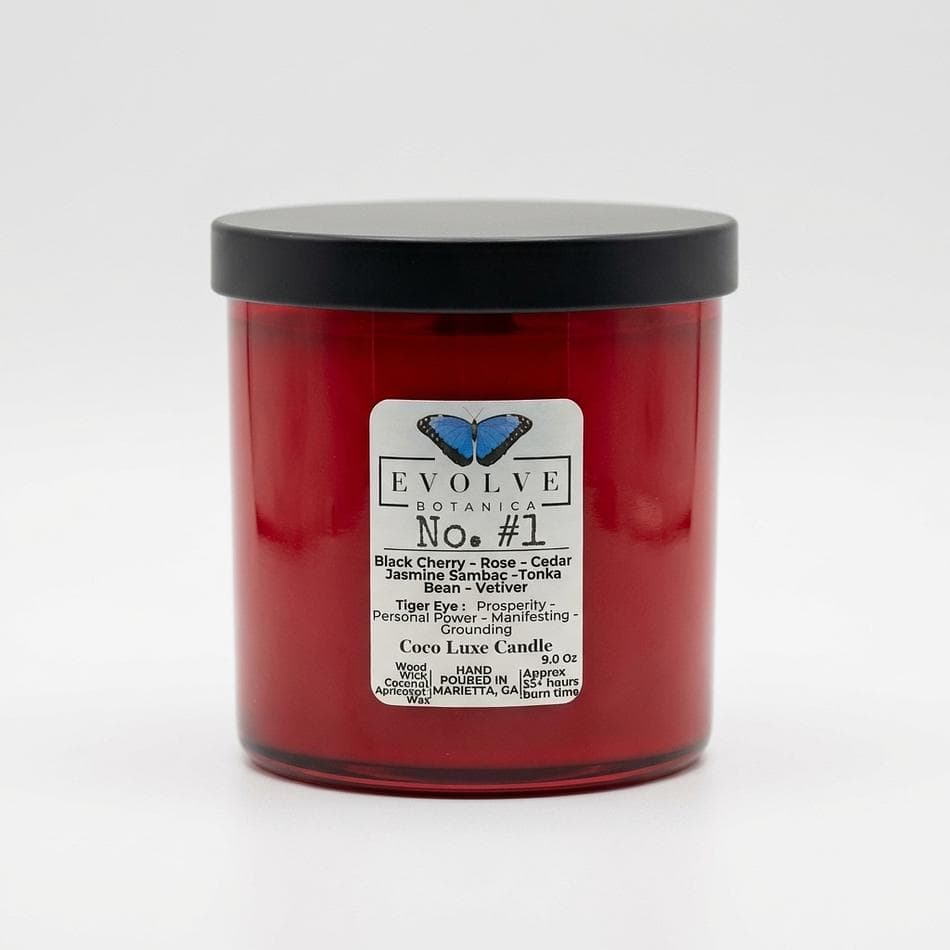 Coconut Wax Luxe Scented Candle, Tiger Eye Crystal, Clean Burn Home Fragrance, 9 oz Jar