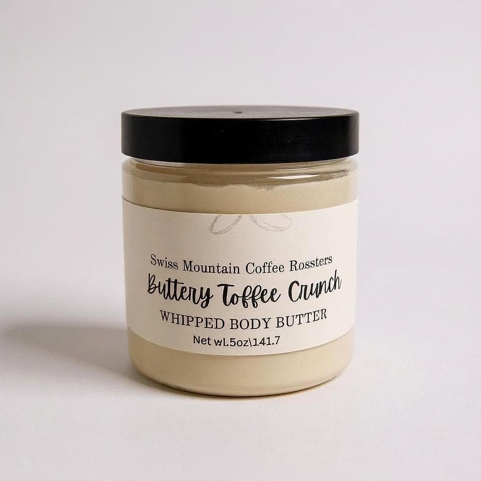Coffee-Infused Body Butter, Coconut Oil & Shea/Cocoa/Mango Butters, Ultra-Dry Skin Relief, 1 Jar