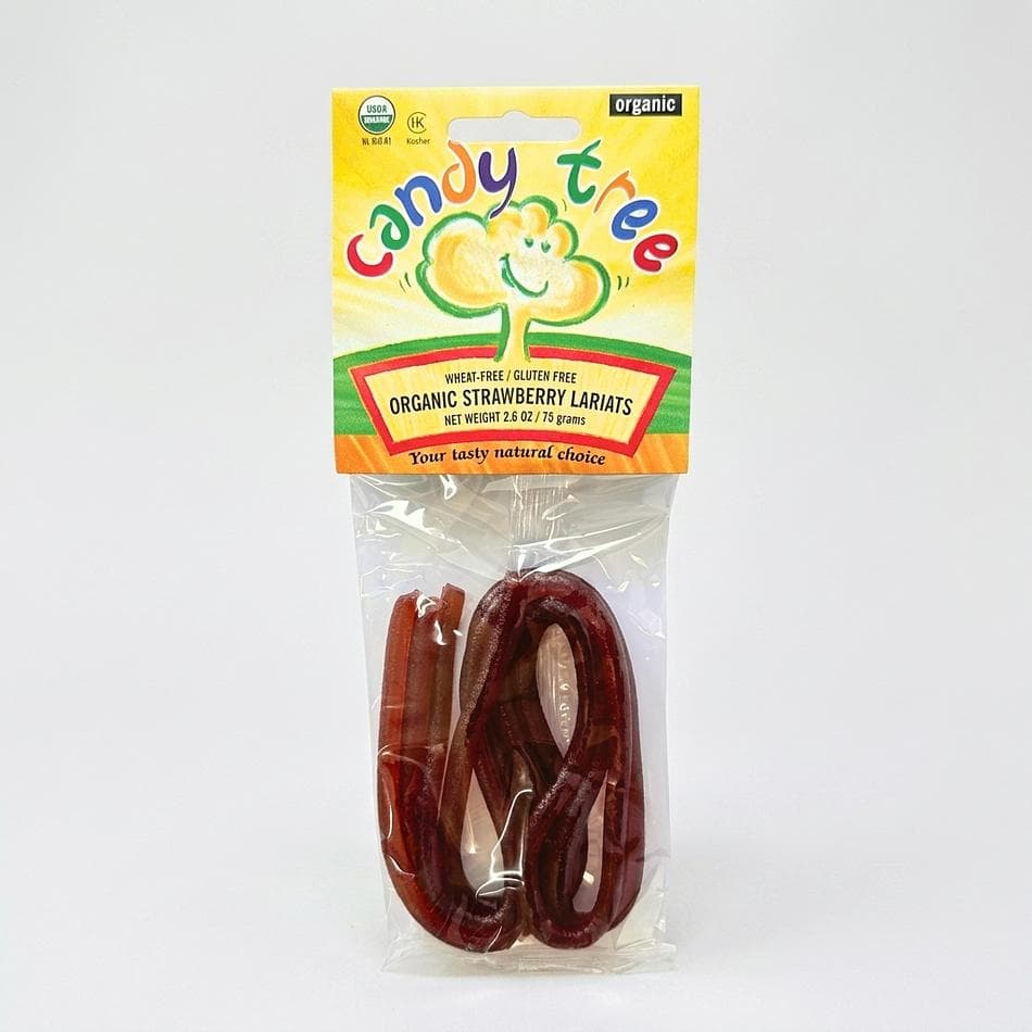 Organic Strawberry Licorice Laces, Fruit Juice Sweetened, Vegan Gluten-Free, No HFCS, 2.6 oz Bag