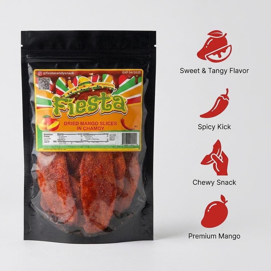 Chamoy Dried Mango Slices, Premium Mango, Sweet & Tangy Snack, Spicy Mexican Candy Style