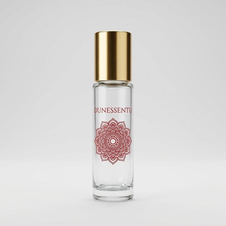 Perfume Oil Roll-On, Gardenia & Jojoba, Creamy White Floral, Peruvian Opal Crystal Chips, 10 ml
