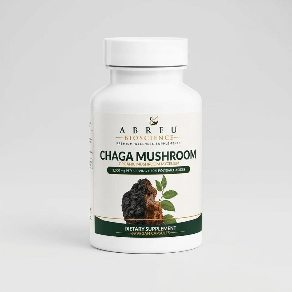 Chaga Mushroom Capsules, Organic Chaga Mycelium (40% Polysaccharides), Immune & Gut Support, 60 Vegan Capsules
