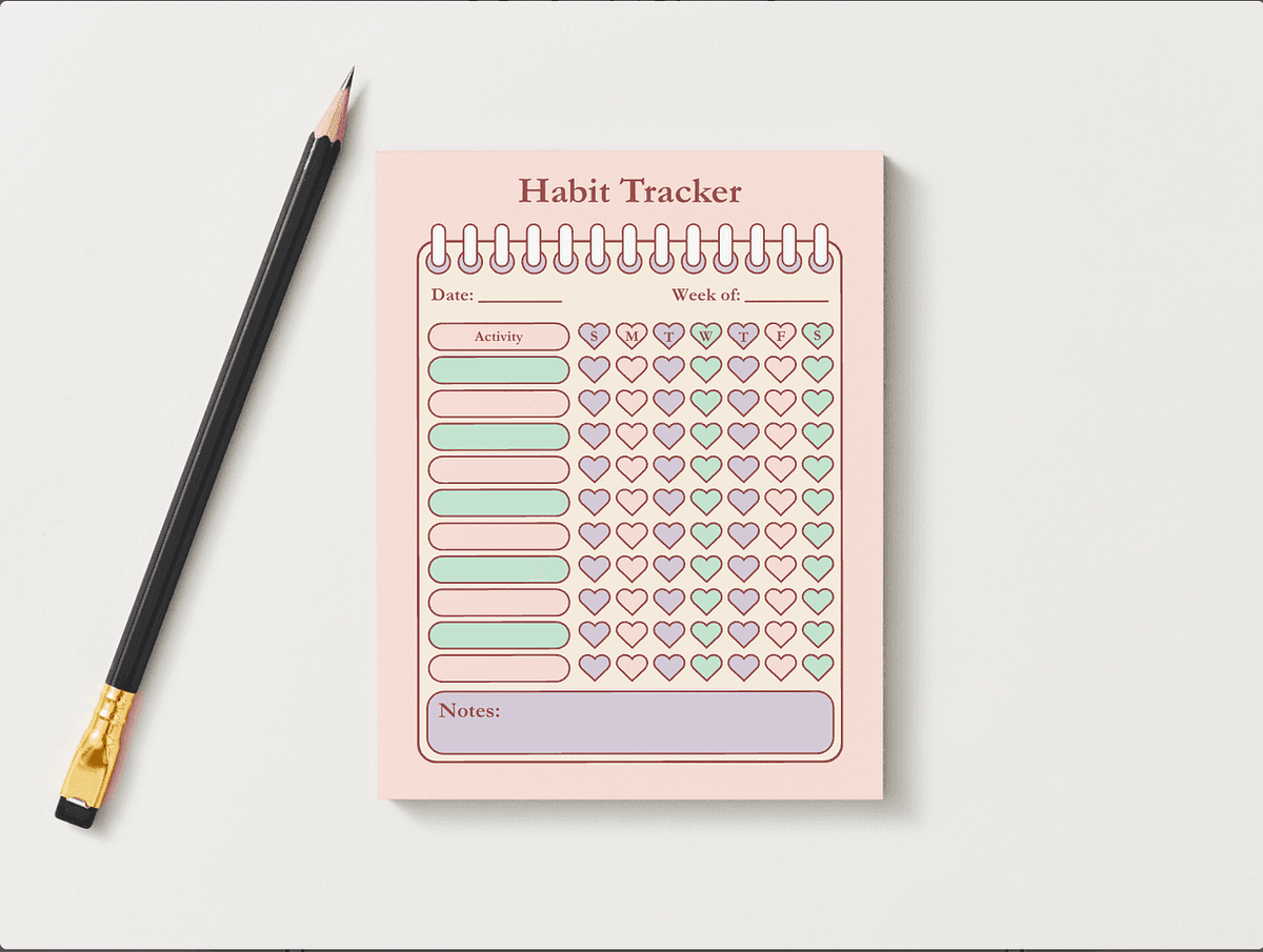 6 Month Weekly Habit Tracker Notepad