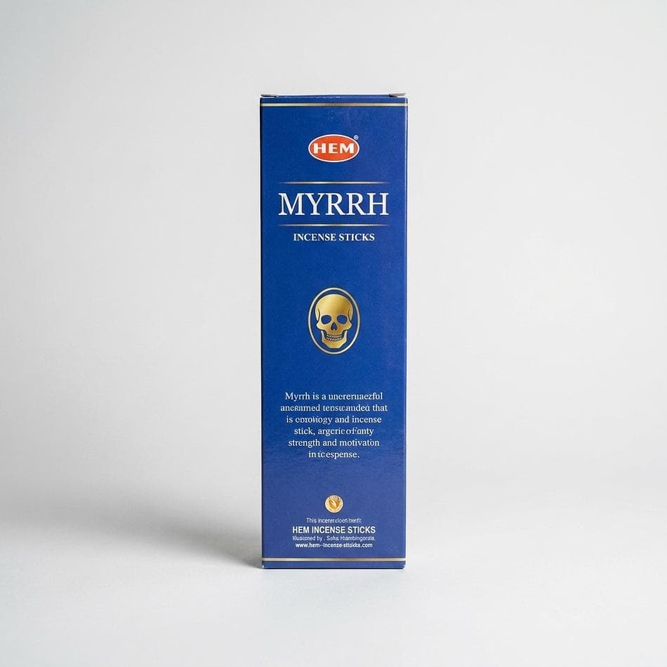 Myrrh Incense Sticks, Resinous Woody Scent, Relaxation & Meditation, Hexagon Tube, 20 Sticks