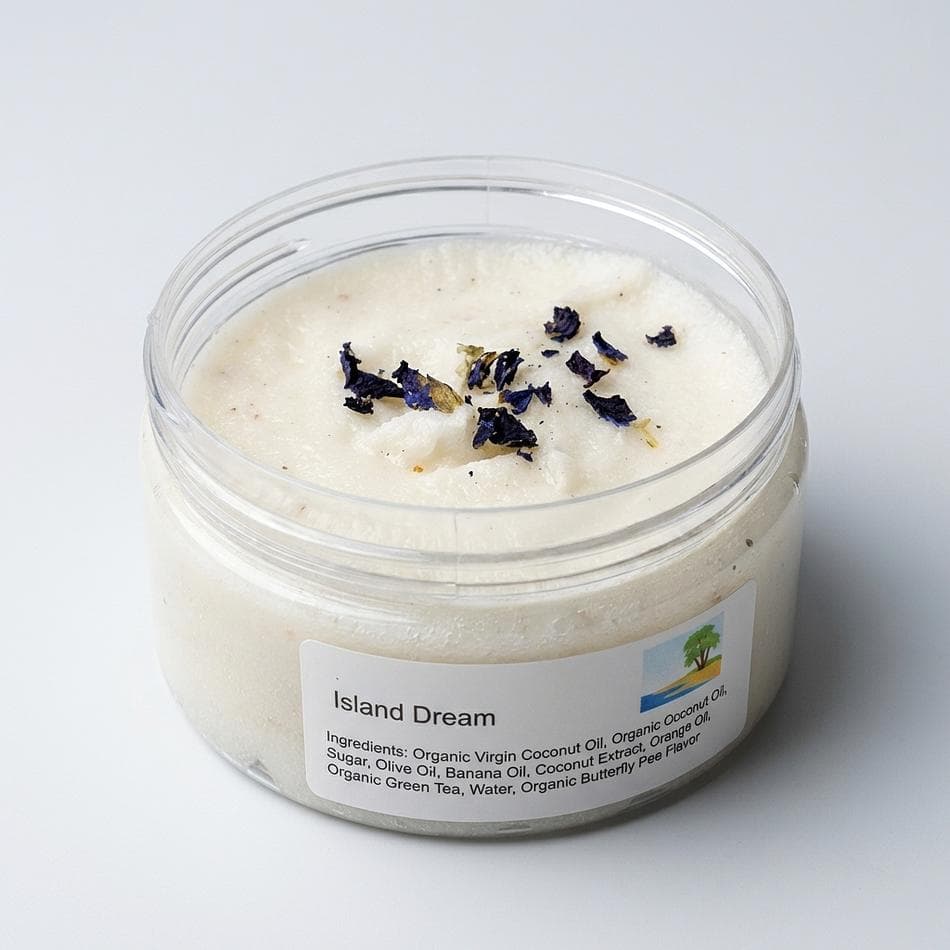 Body Sugar Scrub, Tropical Coconut & Vanilla Scent, Moisturizing Exfoliator for Hands Face & Body, Size Unknown