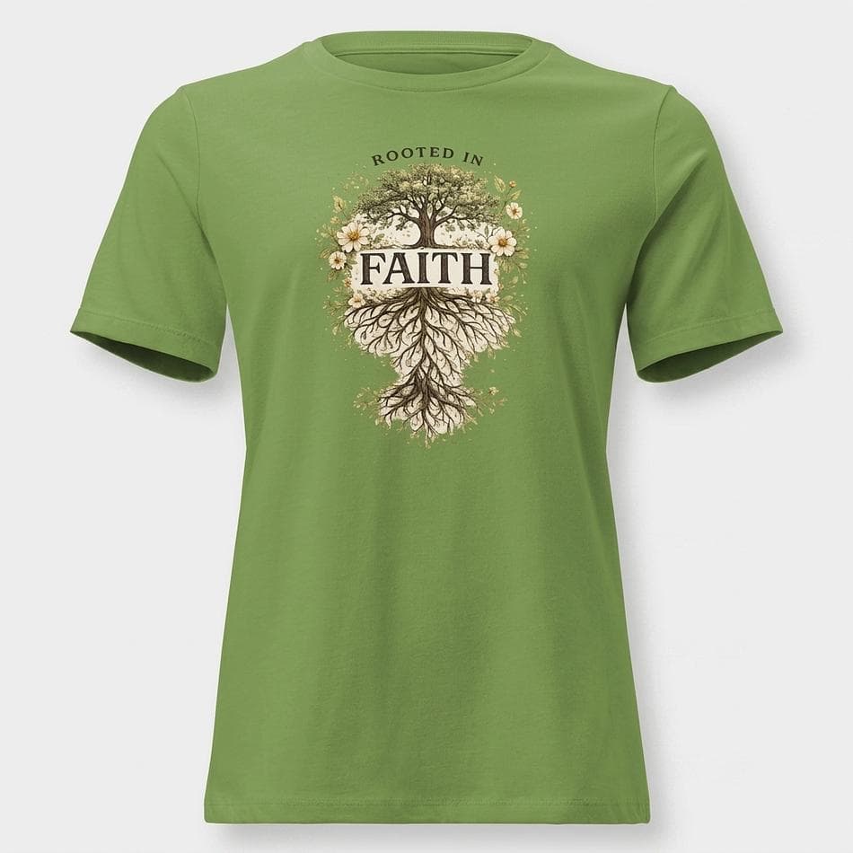 Women’s Christian Graphic T-Shirt, Boho Tree Design, Soft Ring-Spun Cotton, Relaxed Fit, Sizes S–3XL