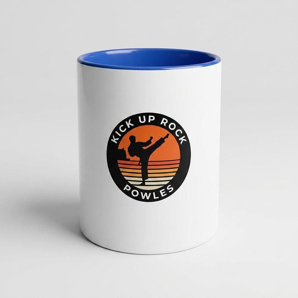 Ceramic Coffee Mug, White & Blue Accent, Dishwasher Safe, Everyday Hot Drinks, 11 oz