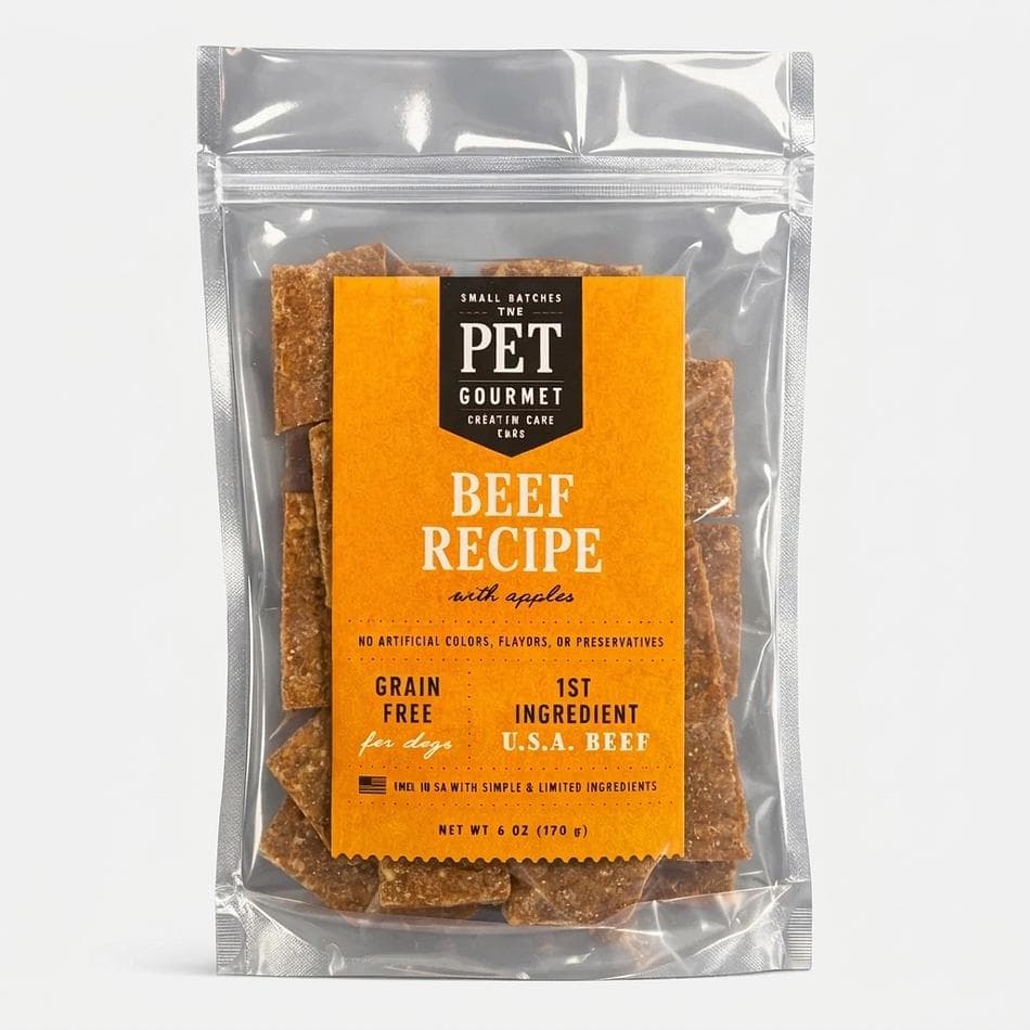 Dog Jerky Treats, Beef & Carrots, Soft Chewy Training Reward, Made in USA, 5 oz Resealable Bag