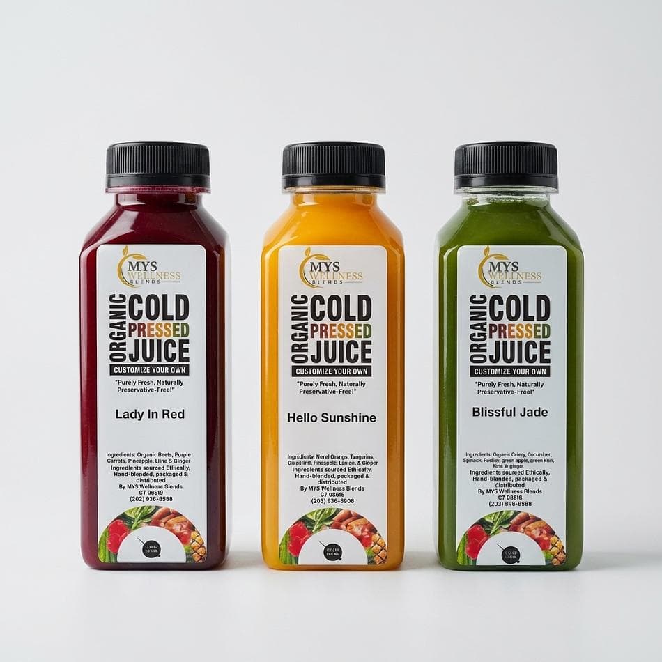 Cold-Pressed Juice Sampler Set, Citrus & Antioxidant Blends, Wellness Detox Boost, 3-Pack Bottles (Size TBD)