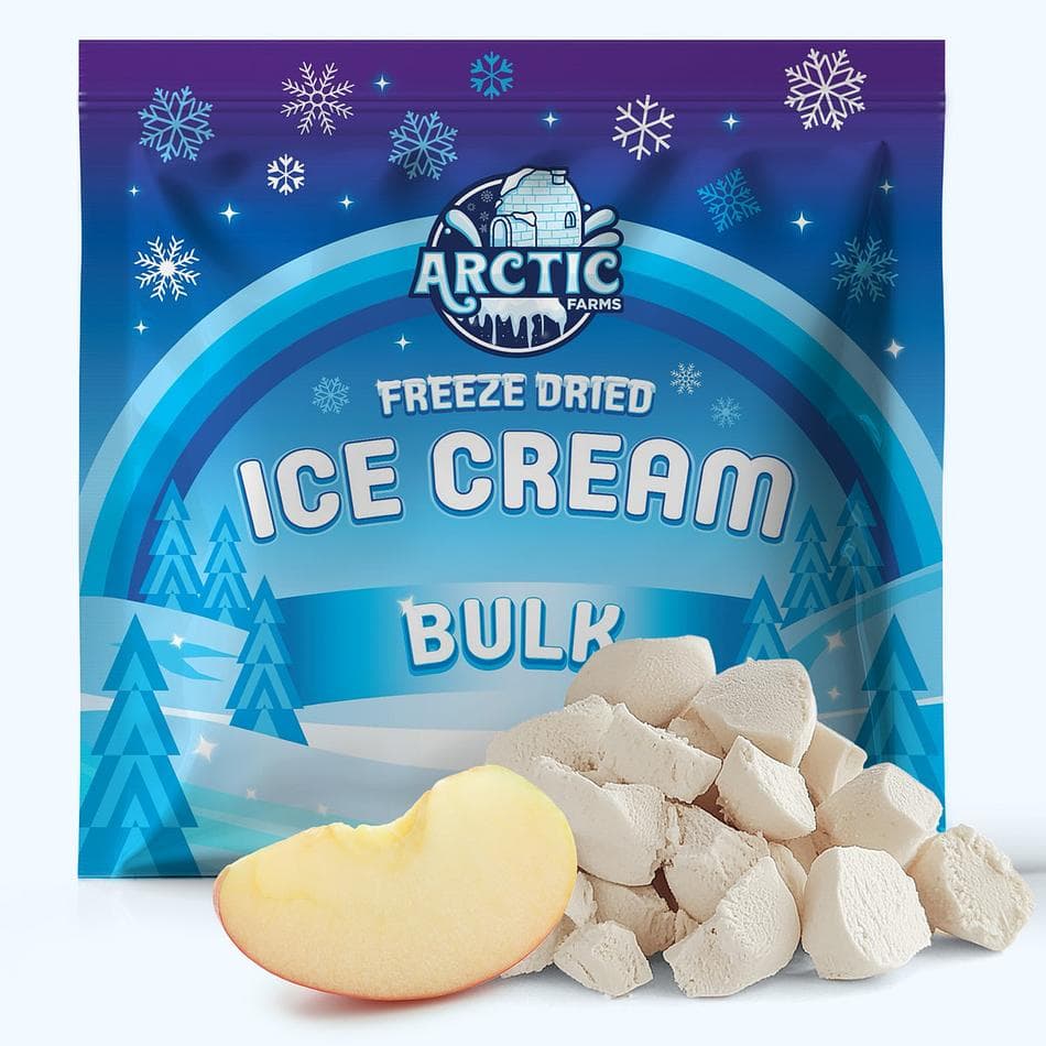 Freeze-Dried Ice Cream Bits, Snow Mountain Apple, No-Melt Crunchy Snack, Shelf-Stable, Bulk Bag (1 lb)