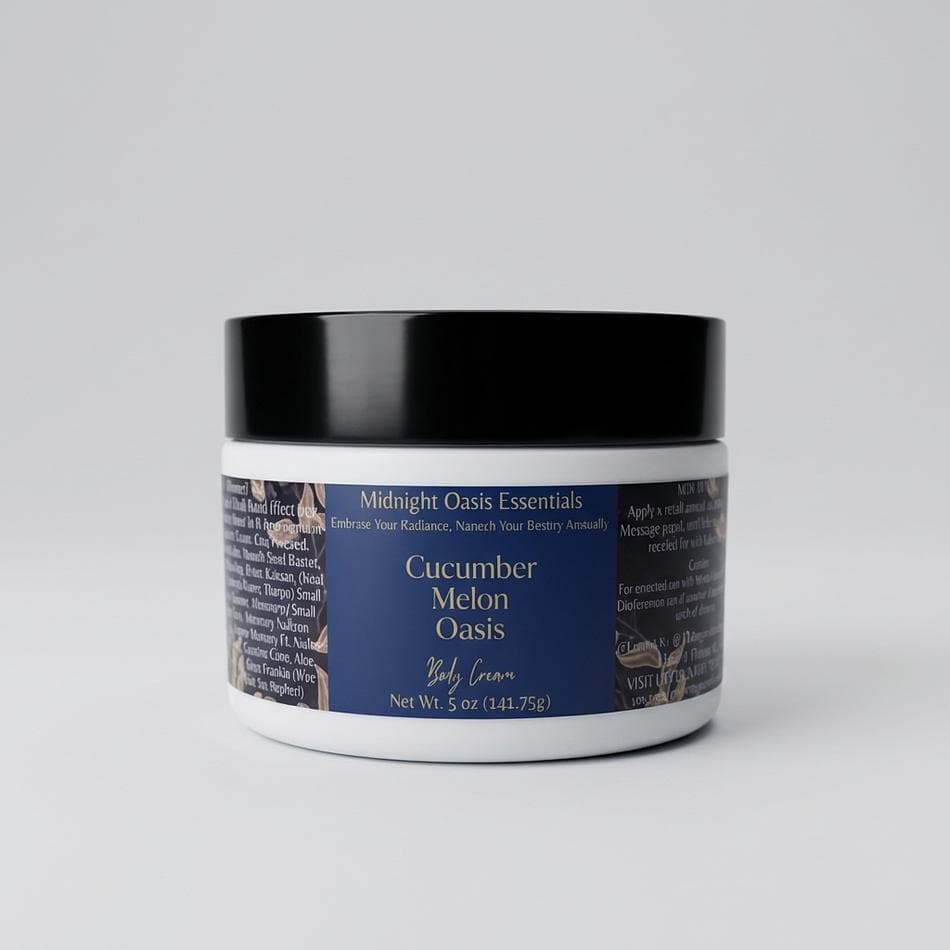 Body Cream with Shea, Cocoa, Mango & Kokum Butters, Deep Hydration, Cucumber Melon Scent, 1 Jar