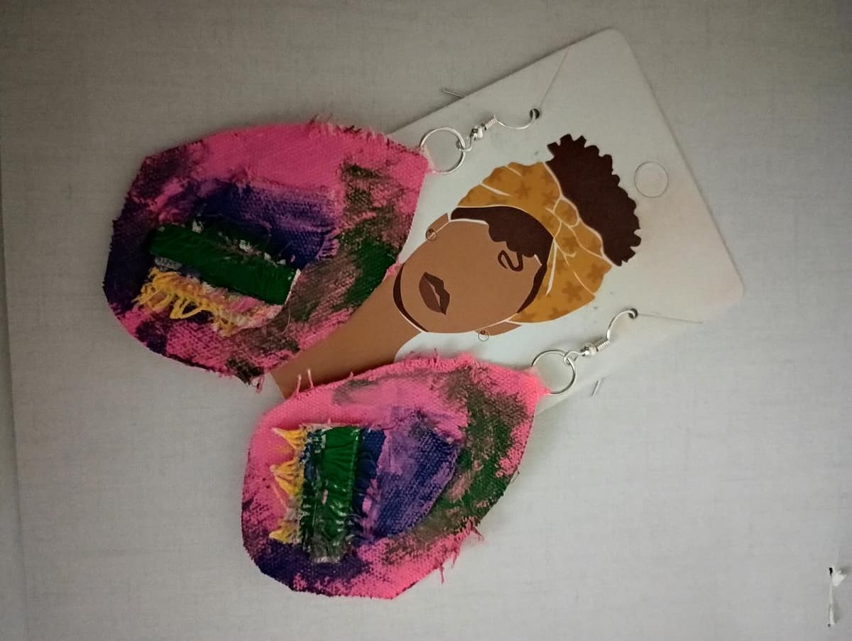 Wearable Art Canvas Earrings
