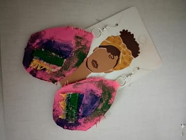 Wearable Art Canvas Earrings