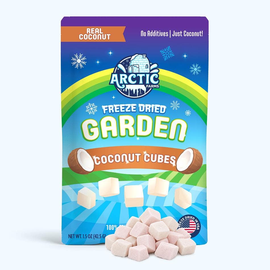 Freeze-Dried Coconut Cubes, 100% Coconut, Unsweetened Crunchy Snack & Topping, Large Resealable Bag (1.5 oz)