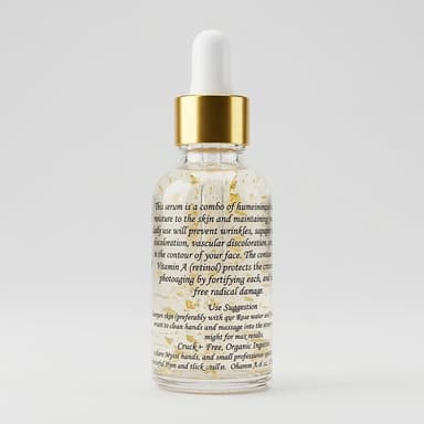 Hyaluronic Acid Facial Serum with DMAE & Seaweed Collagen, Hydrating Firming Anti-Aging, 24K Gold Flakes, 1 oz