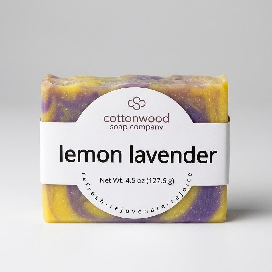 Handmade Soap Gift Set, Lemon Lavender Citrus, Relaxing Scent, 2 Soap Bars + 3 Bath Bombs + Soap Lift, Gift Box