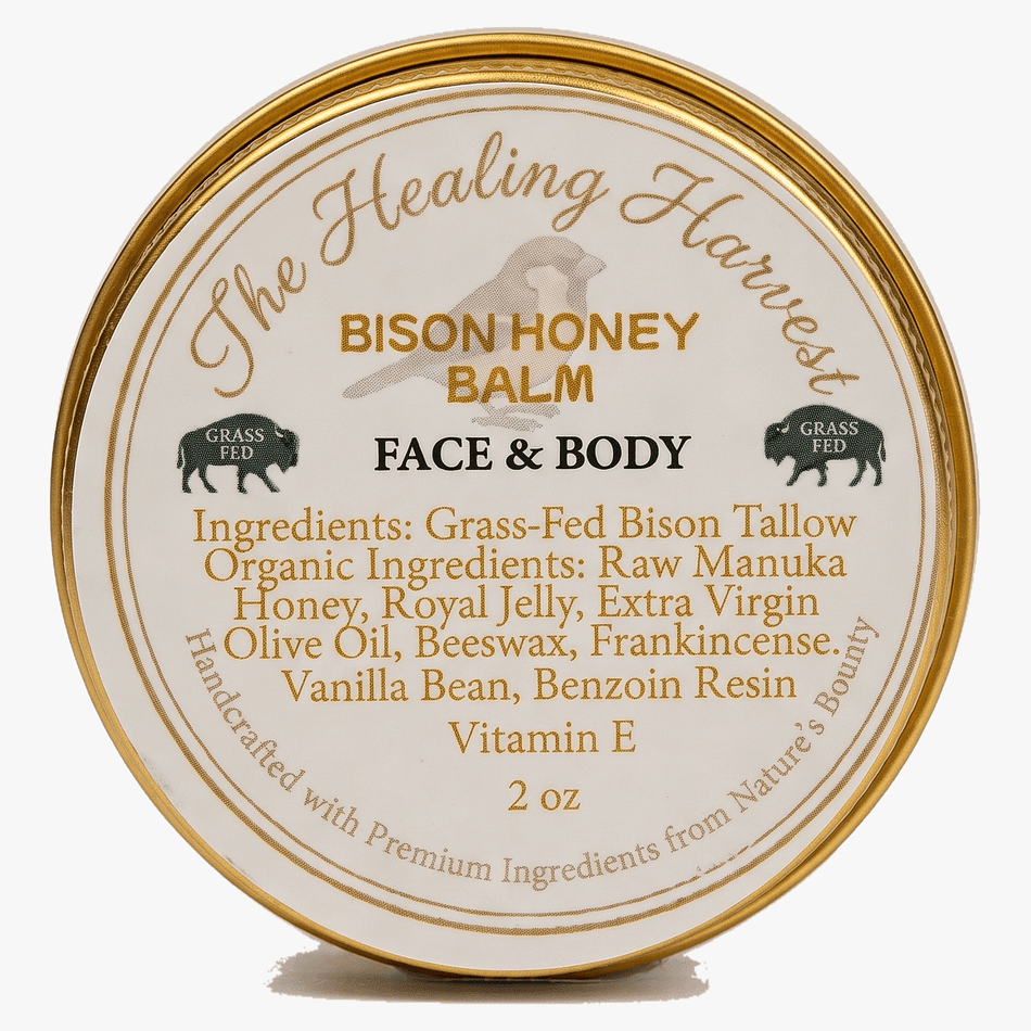 Bison Tallow & Manuka Honey Skin Balm, Royal Jelly & Frankincense, Deep Moisture & Soothing Care, 1 Jar