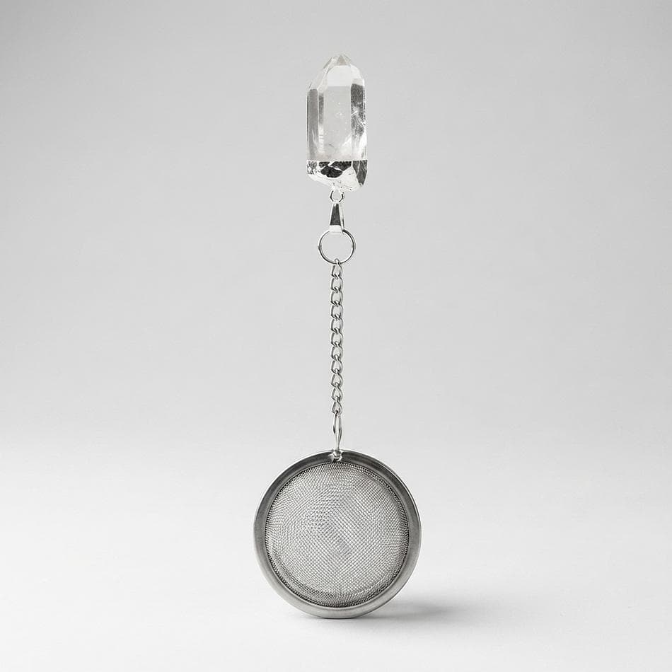Natural Quartz Crystal Point Stainless Steel Tea Ball Infuser