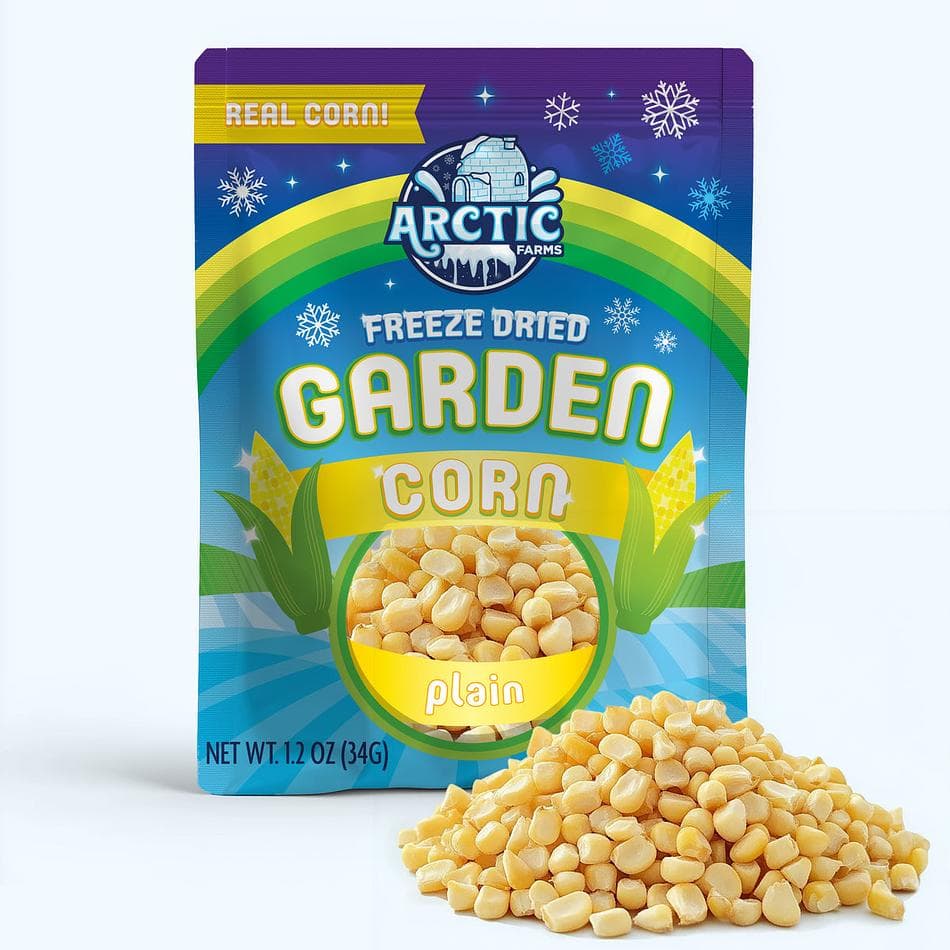 Freeze-Dried Yellow Corn, Sweet, Crisp, Single-Ingredient Snack, Pack of 3 Resealable Bags (1.2 oz each)