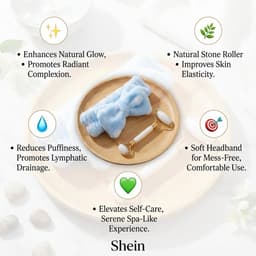 1pc Facial Roller Massager 1pc Headband-7