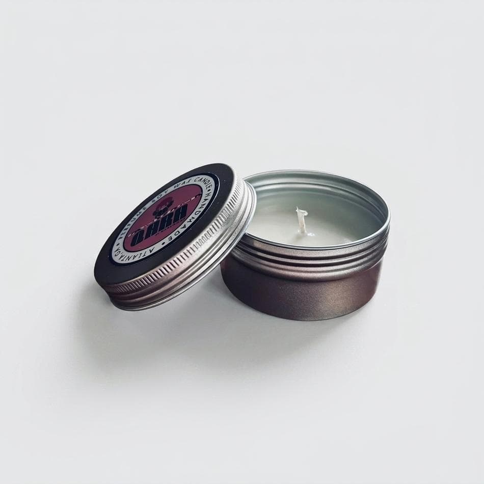SEVENTH BLOOM Jasmine & Honeysuckle Travel Tin Candle, Coconut Soy Wax, Floral Musk Scent, 3 oz (85 g) with Lid