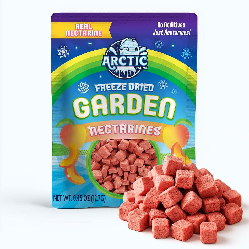 Freeze-Dried Nectarine, Bright Juicy-Sweet Crunchy Fruit Snack, Resealable Bag (0.45 oz)