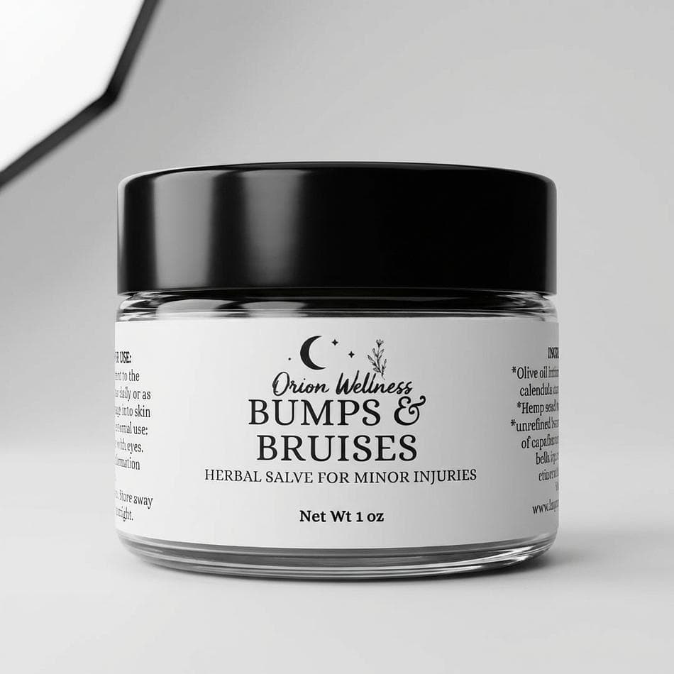 Herbal Bruise & Bump Balm, Calendula & Chamomile, Soothing Skin Repair, Essential Oils, Safe 6+ Months