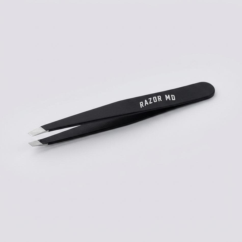 Slant Tip Tweezers, Soft-Touch Grip, Precision Hair & Ingrown Hair Removal, Blackout Finish, 1 Count