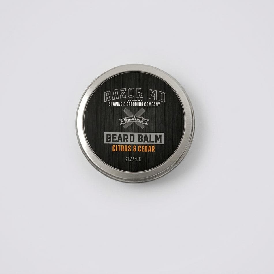 Beard Balm, Shea Butter & Beeswax, Non-Greasy Hold + Beard Softener, Citrus Cedar Scent, 2 oz Tin