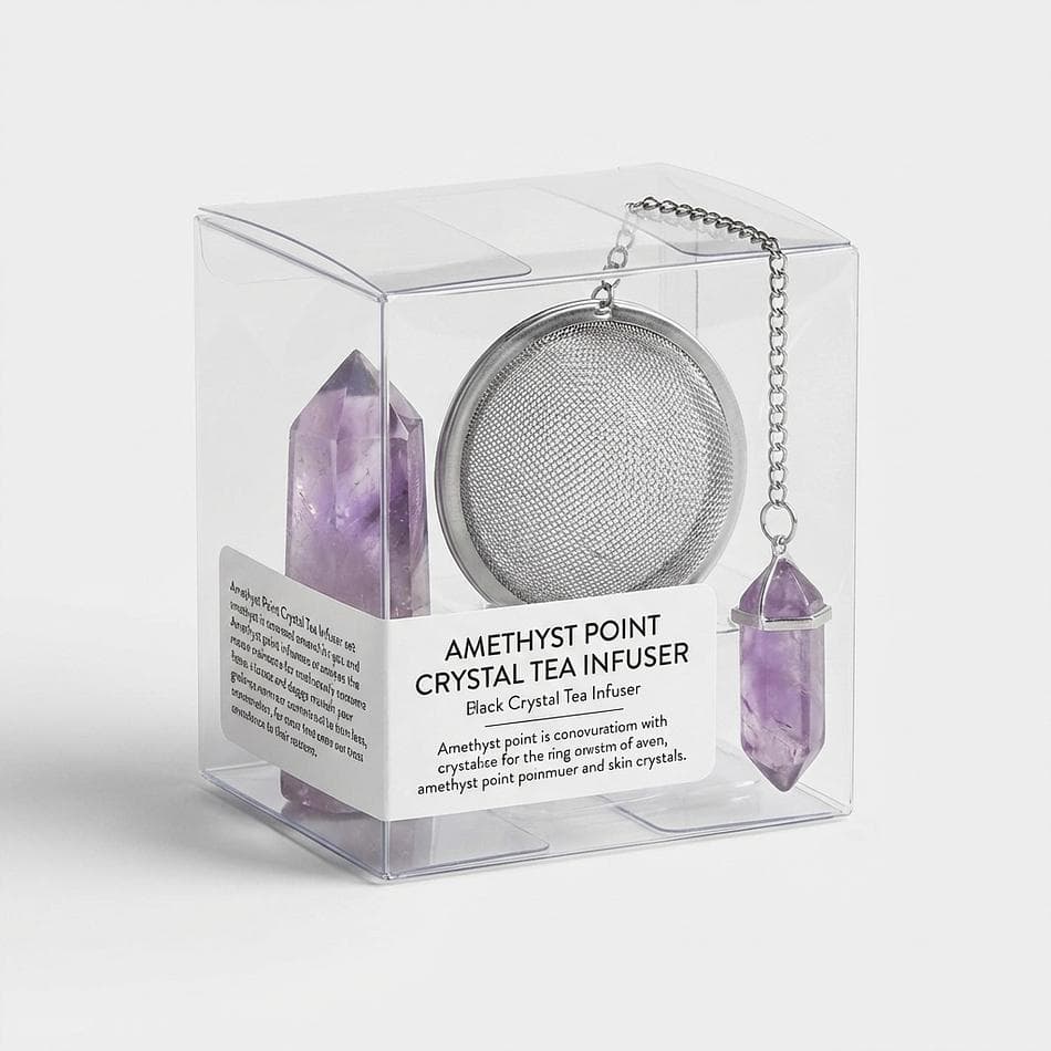 Amethyst Point Crystal Stainless Steel Tea Ball Infuser
