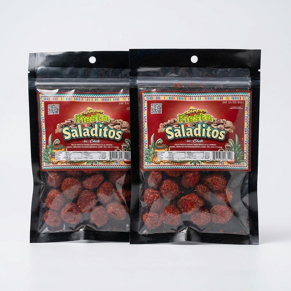 Chili Saladitos (Salted Dried Plums), Tangy Spicy Snack, 2-Pack